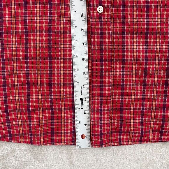 Polo‎ Ralph Lauren Shirt Men 3XLT Tall Red Plaid Long Sleeve Preppy Blue Pony - Picture 7 of 9